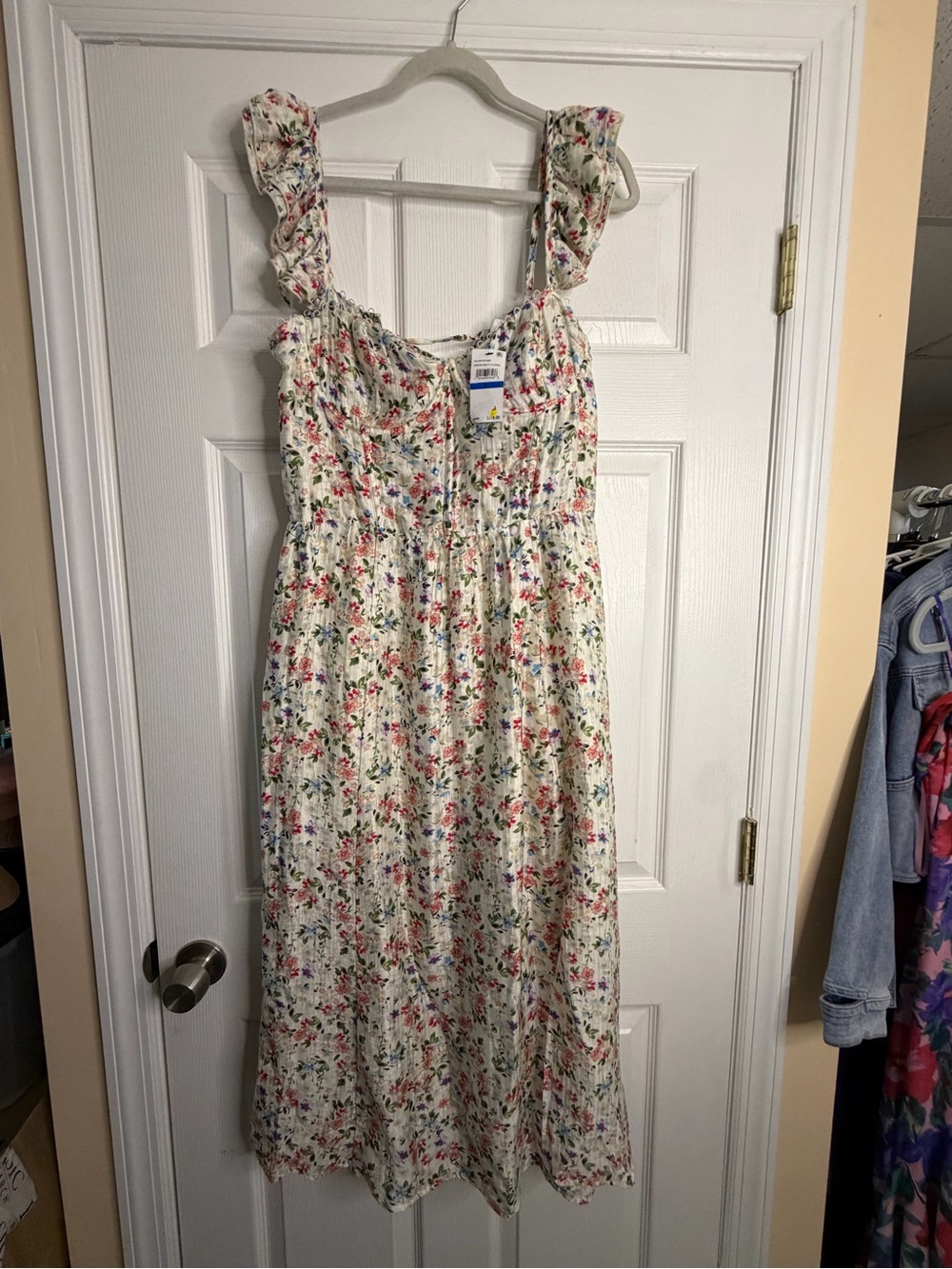 ASTR The Label Wedelia Floral Bustier Midi Dress XL NWT Corset Lace-Up Back - Picture 2 of 16